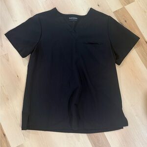 Mandala Black Women's L scrub top